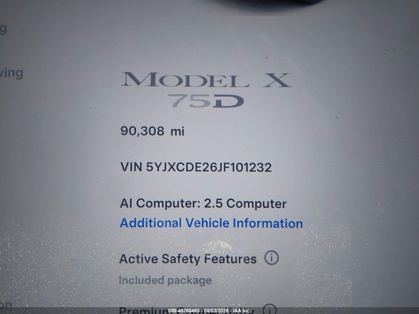 2018 TESLA MODEL X 100D/75D/P100D