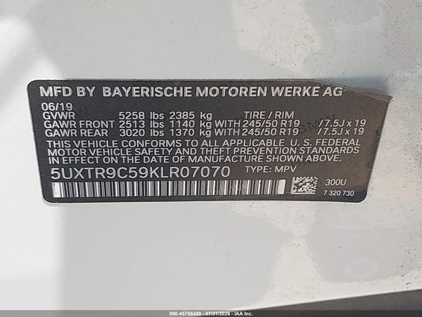 2019 BMW X3 XDRIVE30I