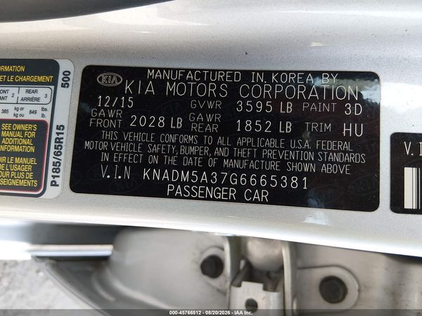 2016 KIA RIO LX