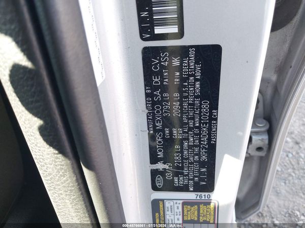 2019 KIA FORTE LXS