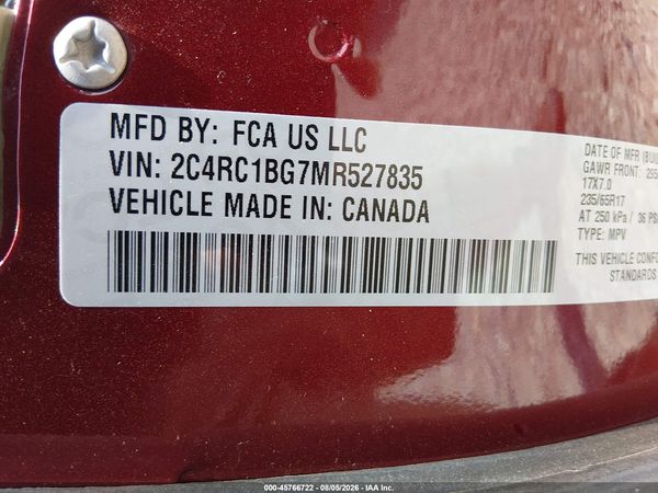 2021 CHRYSLER PACIFICA TOURING L — I9