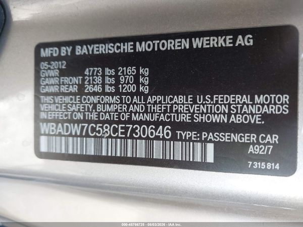 2012 BMW 328I