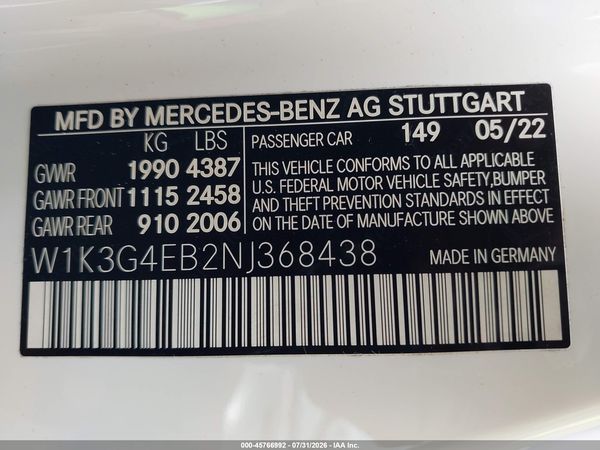 2022 MERCEDES-BENZ A 220 A220