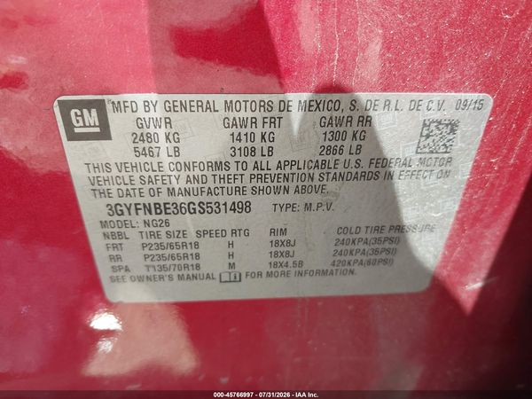 2016 CADILLAC SRX LUXURY COLLECTION