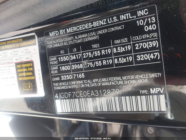 2014 MERCEDES-BENZ GL 450 4MATIC