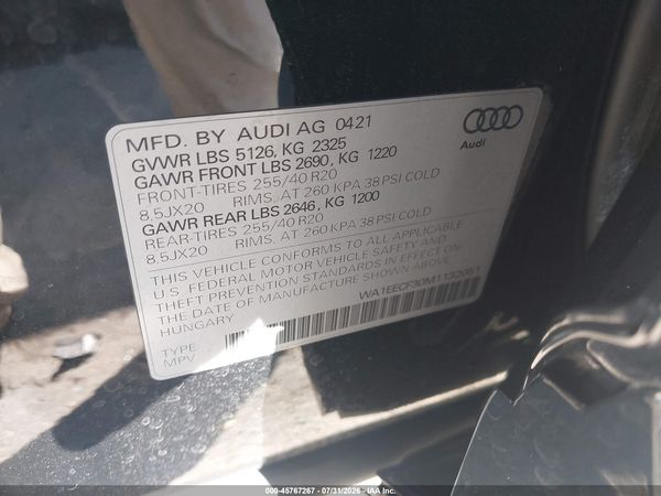 2021 AUDI Q3 PREMIUM PLUS S LINE 45
