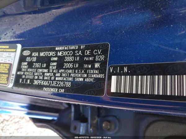 2018 KIA FORTE LX
