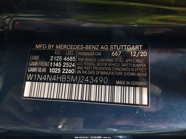 2021 MERCEDES-BENZ GLA 250 4MATIC