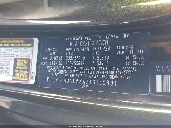2026 KIA CARNIVAL MPV HYBRID SX