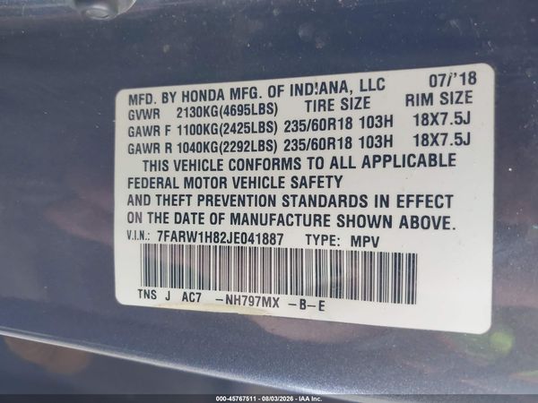 2018 HONDA CR-V EX-L/EX-L NAVI
