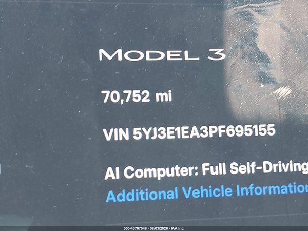 2023 TESLA MODEL 3 REAR-WHEEL DRIVE
