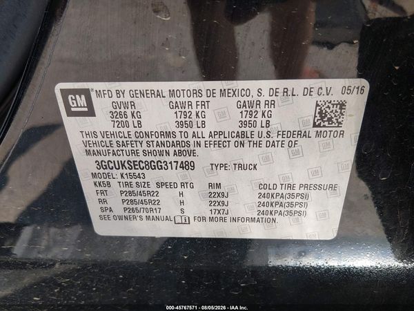 2016 CHEVROLET SILVERADO 1500 LTZ — I9
