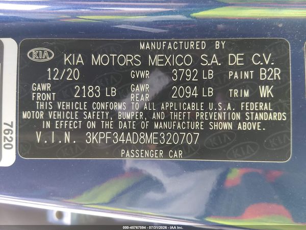 2021 KIA FORTE GT-LINE