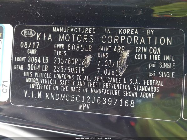2018 KIA SEDONA EX