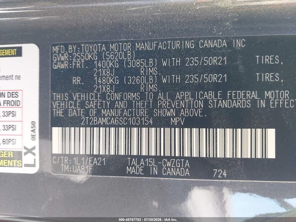 2025 LEXUS RX 350 PREMIUM — I9