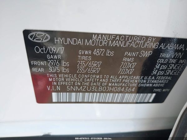 2018 HYUNDAI SANTA FE SPORT 2.4L