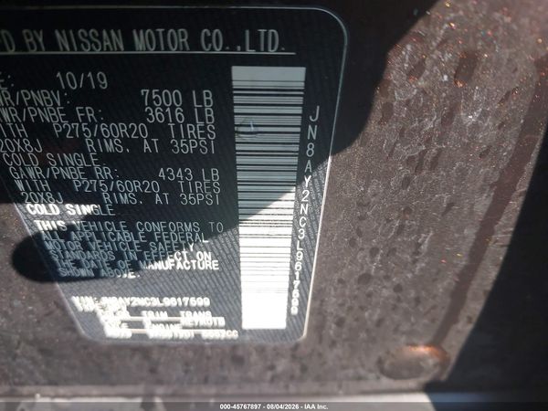 2020 NISSAN ARMADA SL 4WD