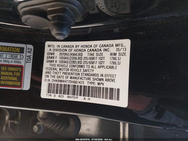 2013 HONDA CR-V EX-L
