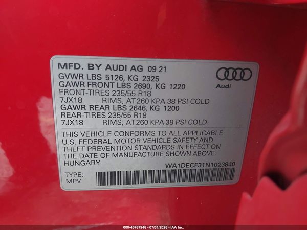 2022 AUDI Q3