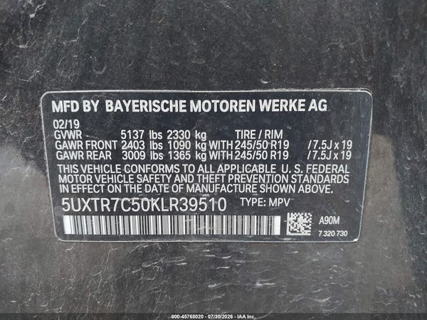2019 BMW X3 SDRIVE30I