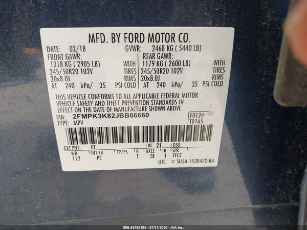 2018 FORD EDGE TITANIUM — I9