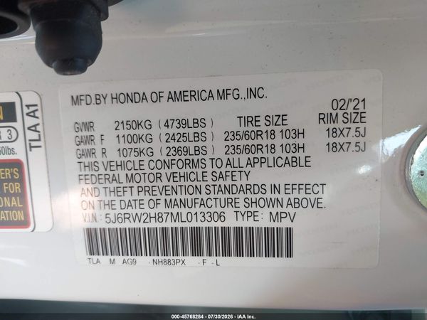 2021 HONDA CR-V AWD EX-L