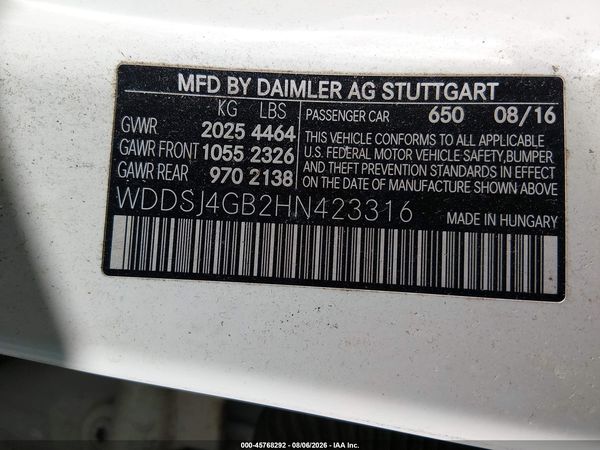 2017 MERCEDES-BENZ CLA 250 4MATIC