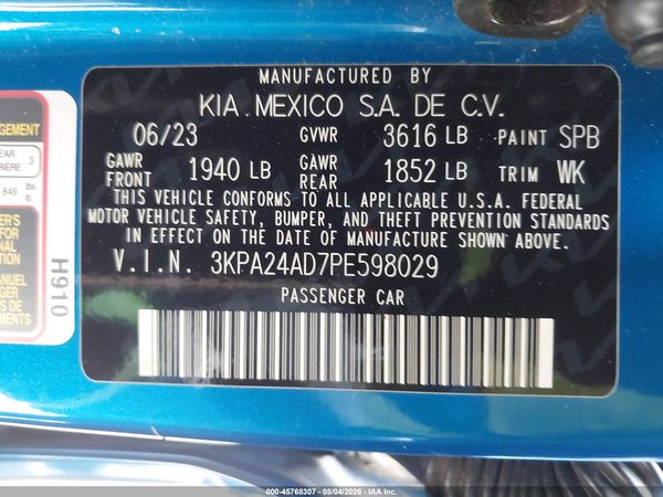2023 KIA RIO S