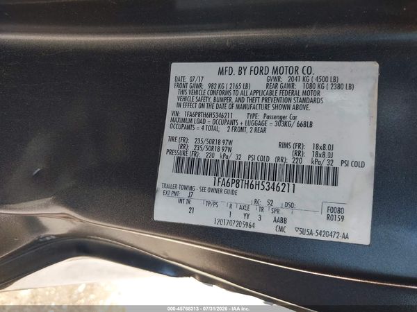 2017 FORD MUSTANG ECOBOOST