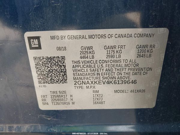 2019 CHEVROLET EQUINOX LT — I9