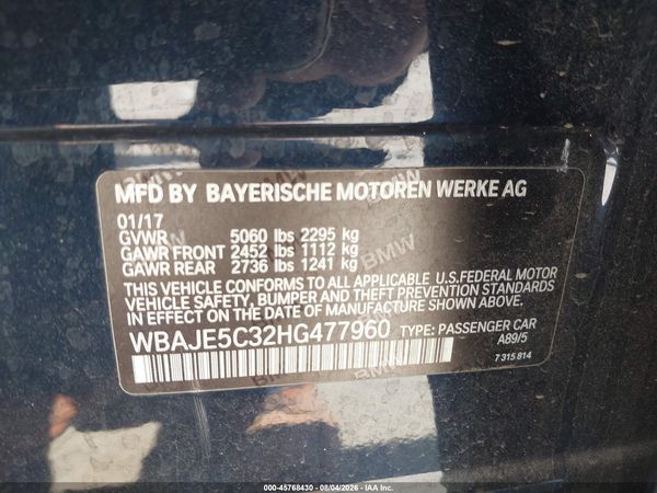 2017 BMW 540I