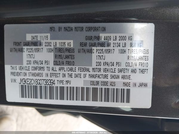 2016 MAZDA CX-5 TOURING