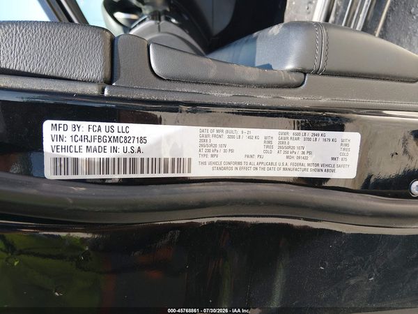 2021 JEEP GRAND CHEROKEE LIMITED X 4X4
