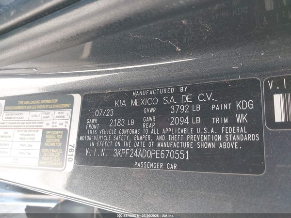 2023 KIA FORTE LXS