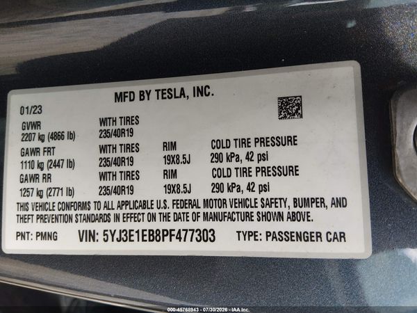 2023 TESLA MODEL 3