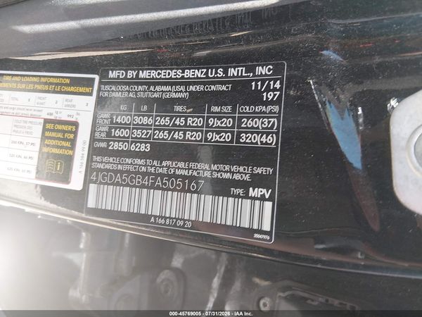 2015 MERCEDES-BENZ ML 400 4MATIC
