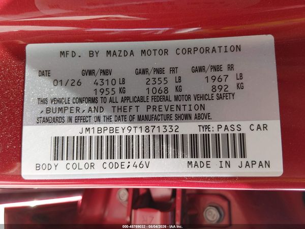 2026 MAZDA MAZDA3 2.5 TURBO PREMIUM PLUS