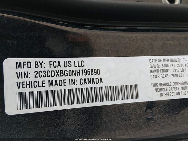 2022 DODGE CHARGER SXT RWD