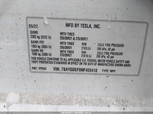 2022 TESLA MODEL Y