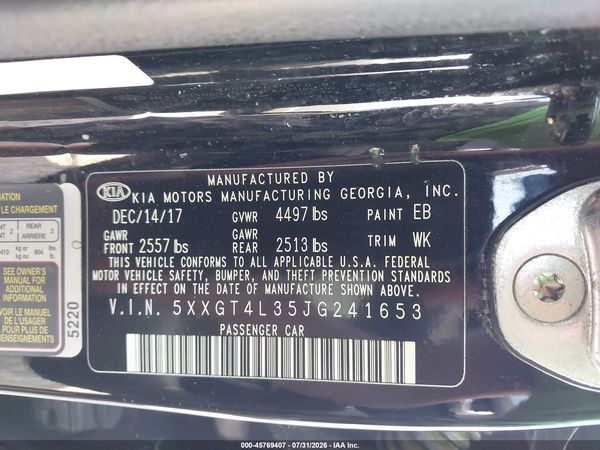 2018 KIA OPTIMA S