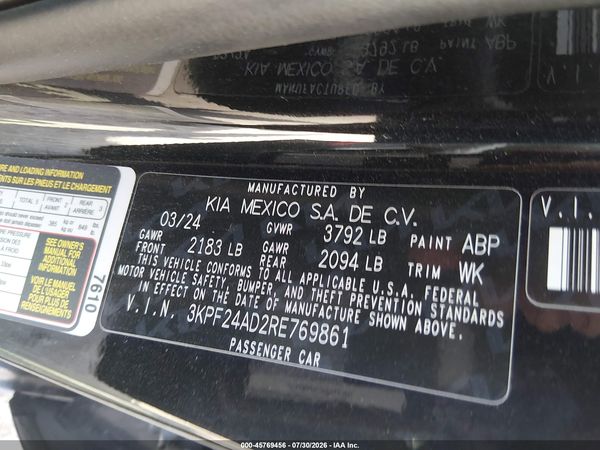 2024 KIA FORTE LXS
