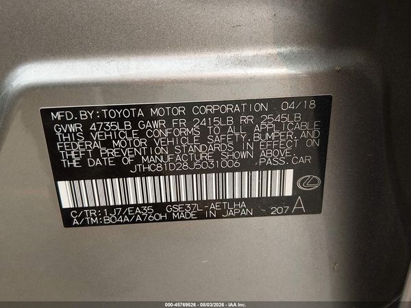 2018 LEXUS IS 300