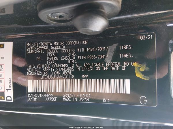 2021 TOYOTA 4RUNNER SR5