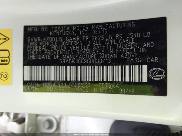 2016 LEXUS ES 350