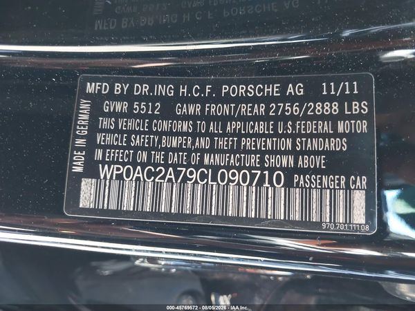 2012 PORSCHE PANAMERA TURBO