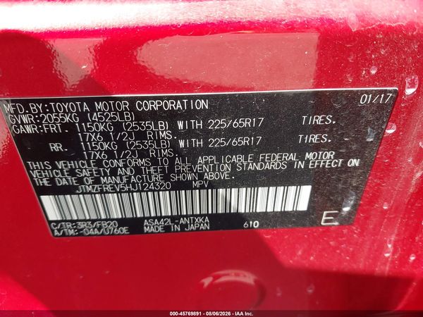 2017 TOYOTA RAV4 LE
