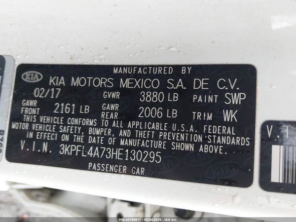 2017 KIA FORTE LX