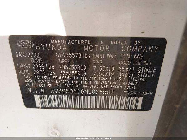 2022 HYUNDAI SANTA FE HYBRID LIMITED