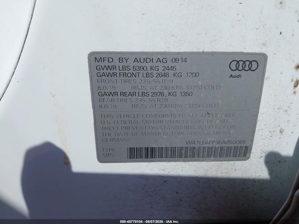 2015 AUDI Q5 2.0T PREMIUM