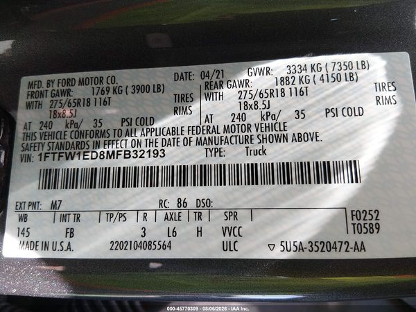 2021 FORD F-150 XLT